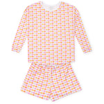 Everyday Anna Women's Longsleeve Short Set - Preppy Pumpkins Bright Kidswear