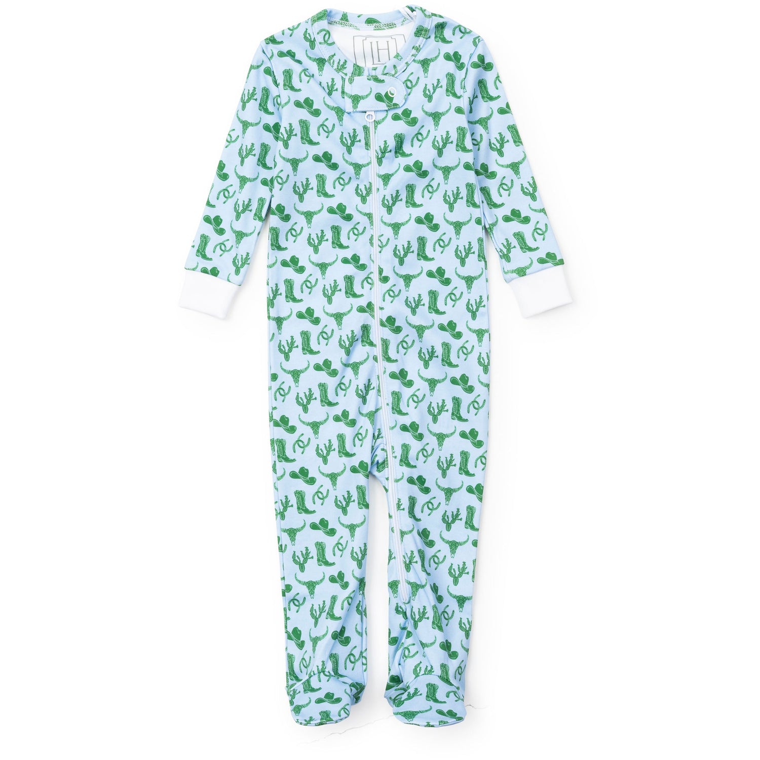 Parker Boys' Zipper Pajama - Wild West Blue