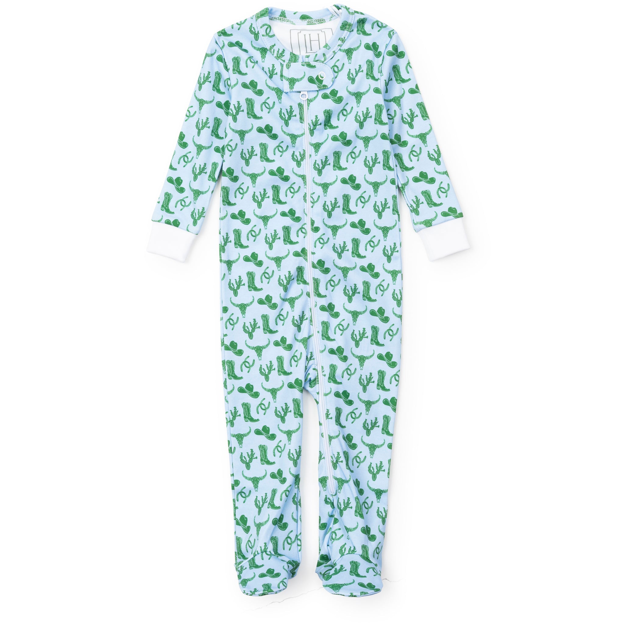 Parker Boys' Pima Cotton Zipper Pajama - Wild West Blue