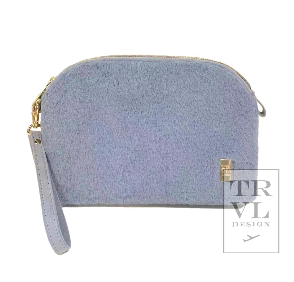 Everyday Luxe Dome Clutch Faux Fur in Dusk Blue by TRVL Design Kidswear