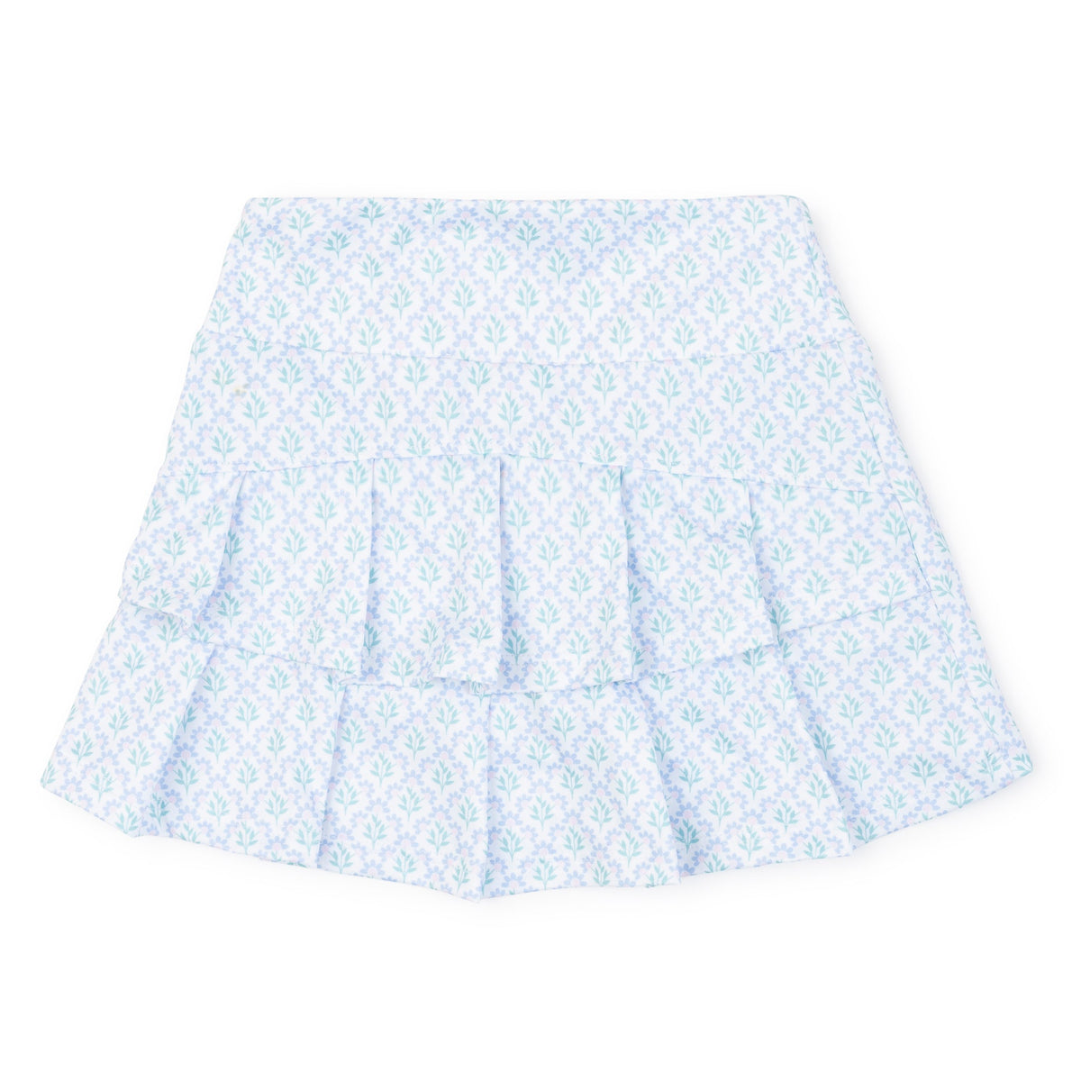 Margot Girls' Performance Skirt by LH Sport - Trellis Bloom Blue outfit perfect for everyday wear