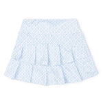 Margot Girls' Performance Skirt by LH Sport - Trellis Bloom Blue outfit perfect for everyday wear
