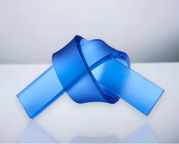 Decorative Acrylic Love Knot - Frosted Medium Blue