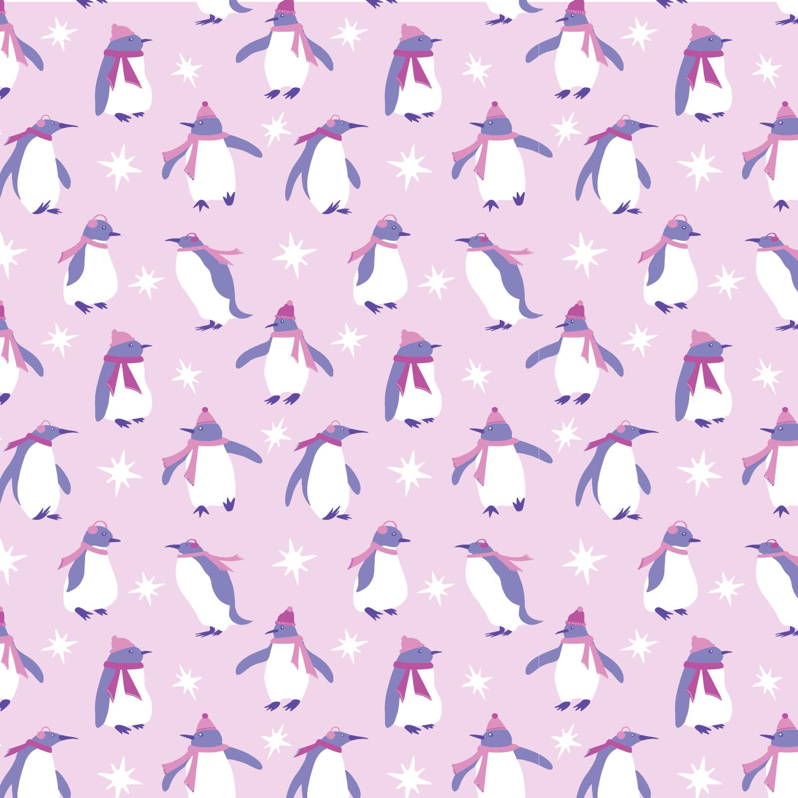 Parker Girls' Zipper Pajama - Penguin Party Pink