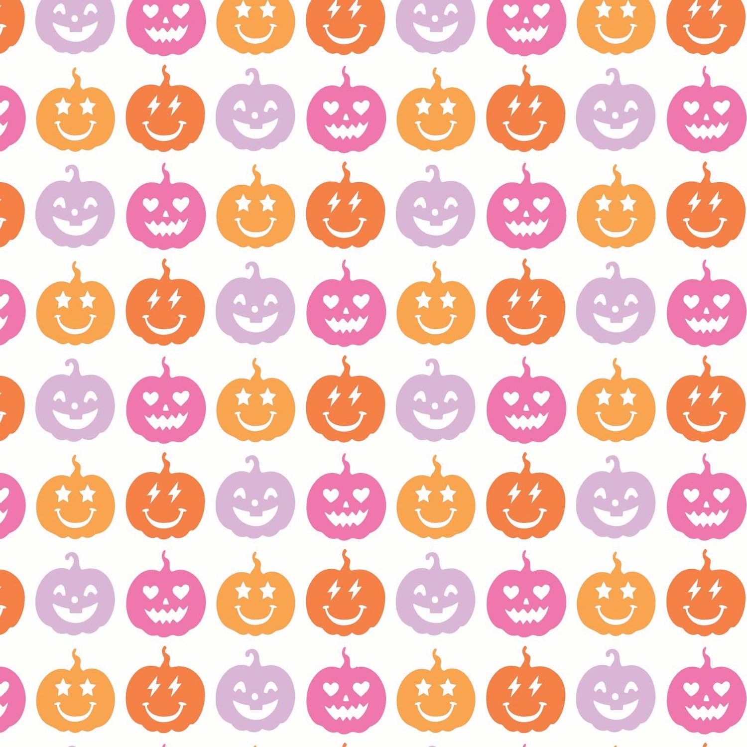 Anna Women's Longsleeve Short Set - Preppy Pumpkins Bright