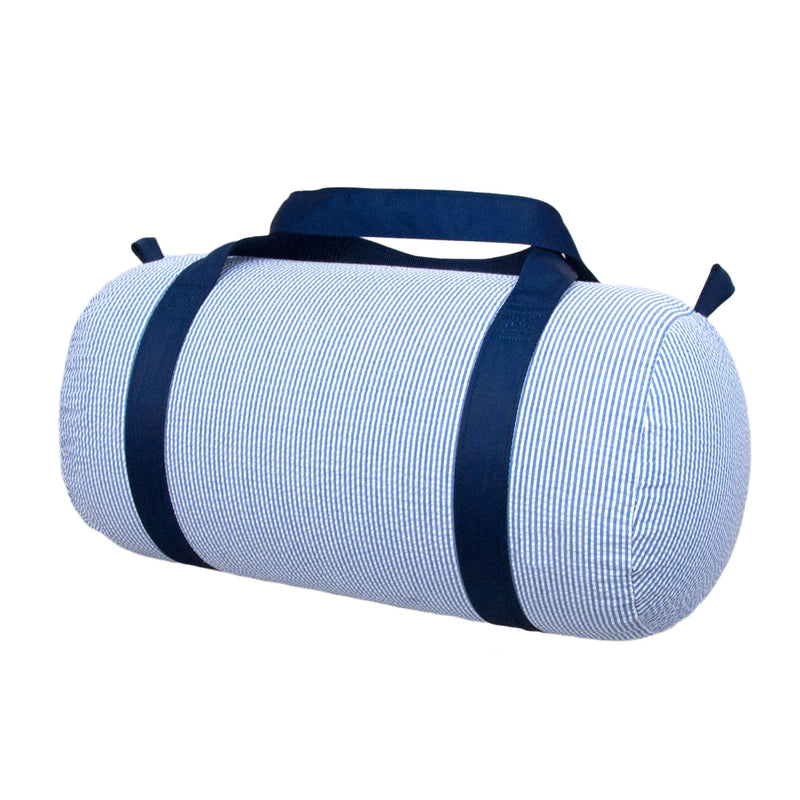 Oh Mint Medium Duffel Bag - Navy Seersucker