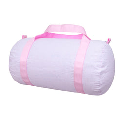 Oh Mint Medium Duffel Bag - Light Pink Seersucker