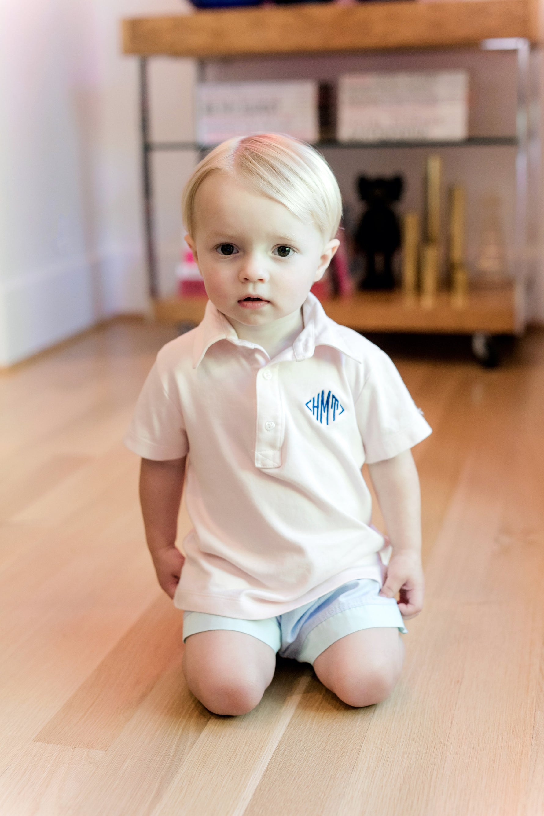 Griffin Boys' Pima Cotton Polo Golf Shirt White designer outfit for kids