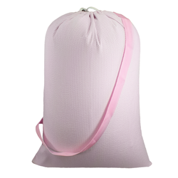 Oh Mint Laundry Bag- Light Pink Seersucker