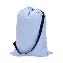 Oh Mint Laundry Bag- Navy Seersucker