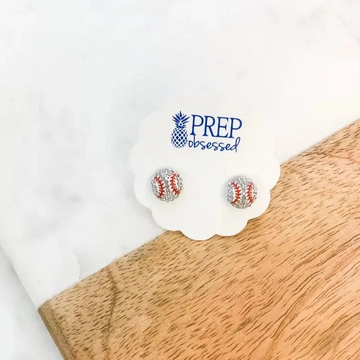 Petite Baseball Stud Earrings by Prep Obsessed