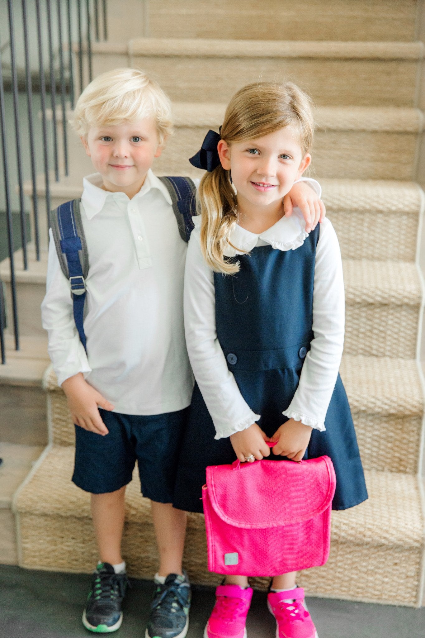 Finn Boys' Long Sleeve Polo White cotton outfit for girls and boys