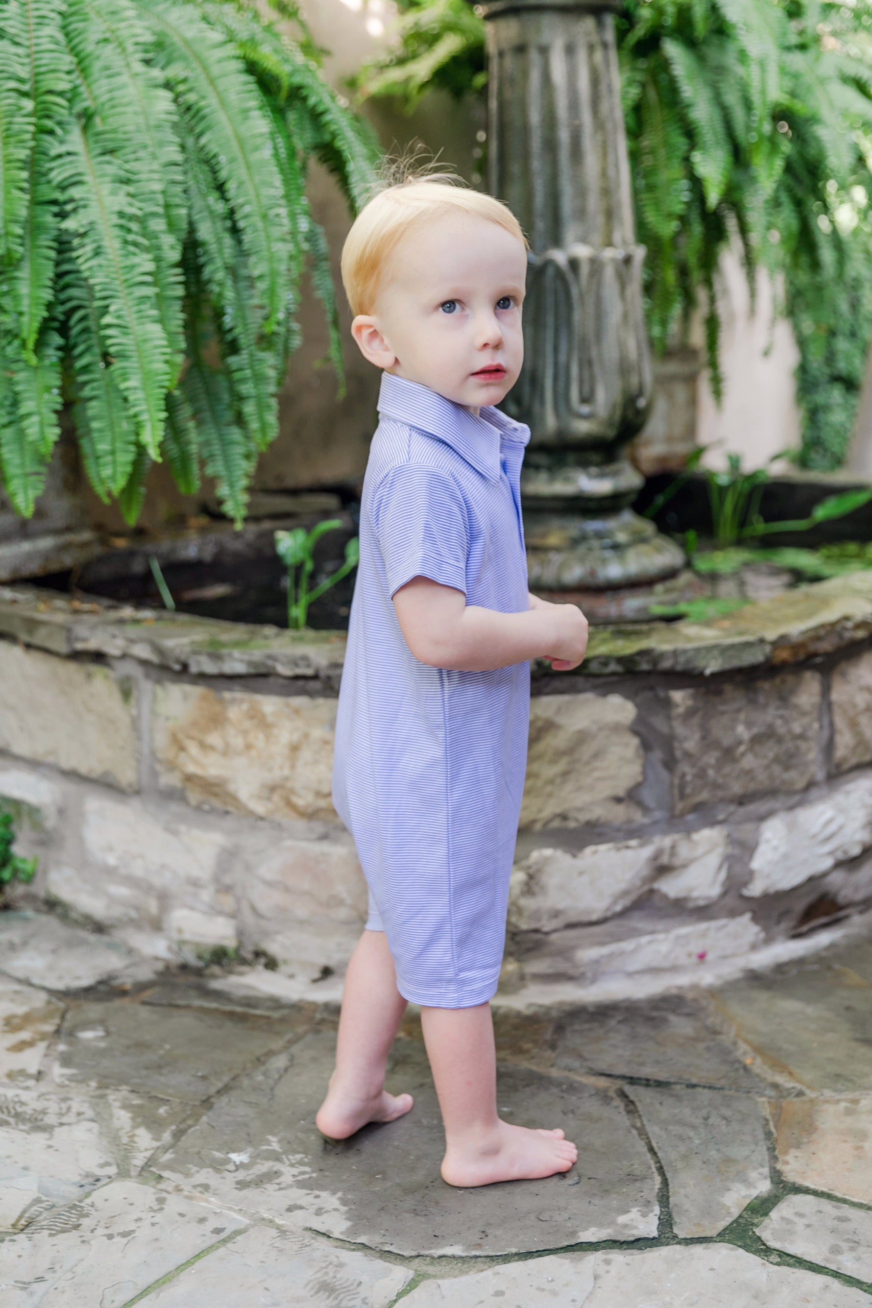 Buy Tripp Boys' Pima Cotton Polo Shortall Blue Stripes kids clothing online