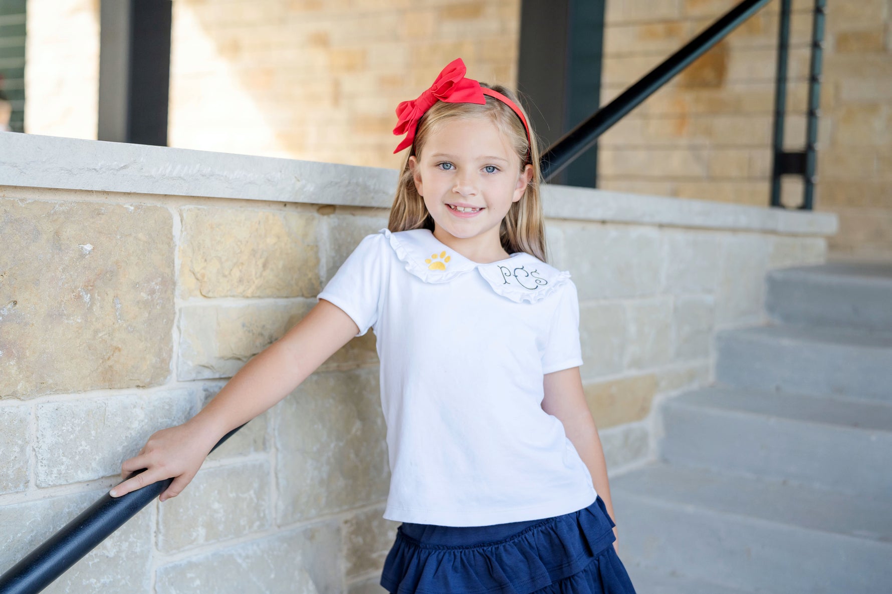 Buy Maggie Girls' Tiered Pima Cotton Skirt Navy kids clothing online
