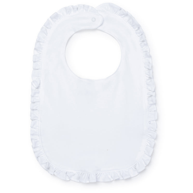 Baby Shop: Ruffled Edge Bib with Monogram - White