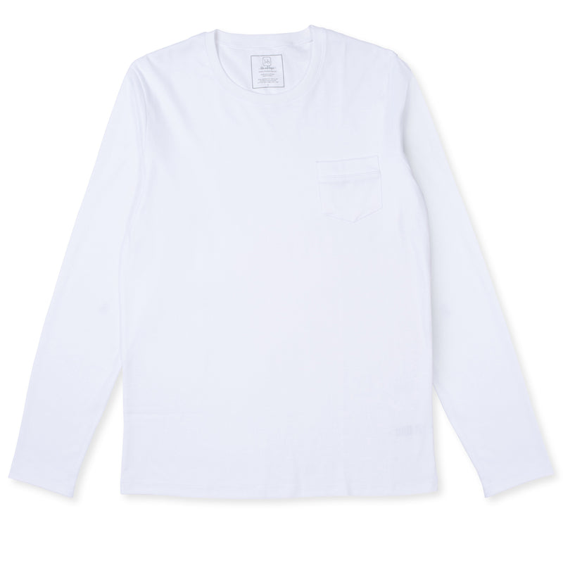 Collegiate Shop: Blake Men's Long Sleeve Pocket T-shirt with Monogram - White
