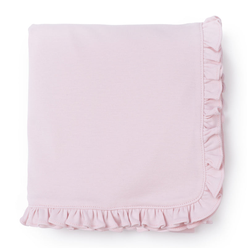 Baby Shop: Ruffled Blanket with Monogram - Light Pink