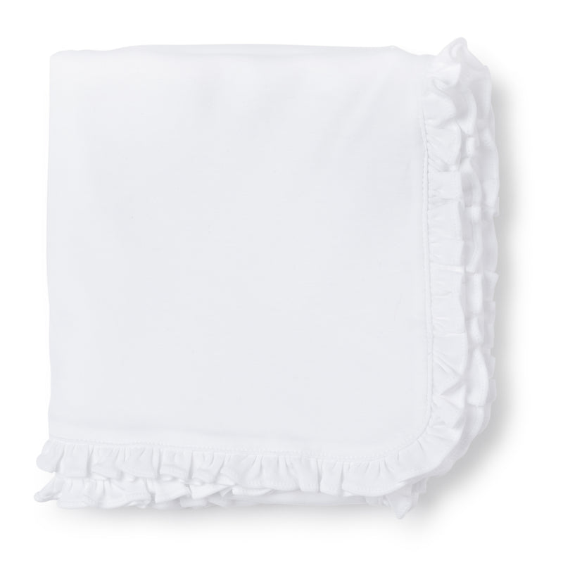 Baby Shop: Ruffled Blanket with Monogram - White
