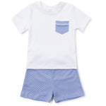 Charles Boys' Short Set - Blue Stripes kids outfit in premium cotton