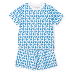 SALE Charles Boys' Pima Cotton Short Set - Popping Pups Blue