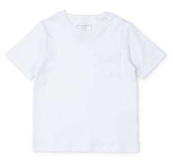 Collegiate Shop: Charles Men's Shortsleeve Pocket T-shirt with Monogram - White