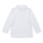 Finn Boys' Long Sleeve Polo White kids outfit in premium cotton
