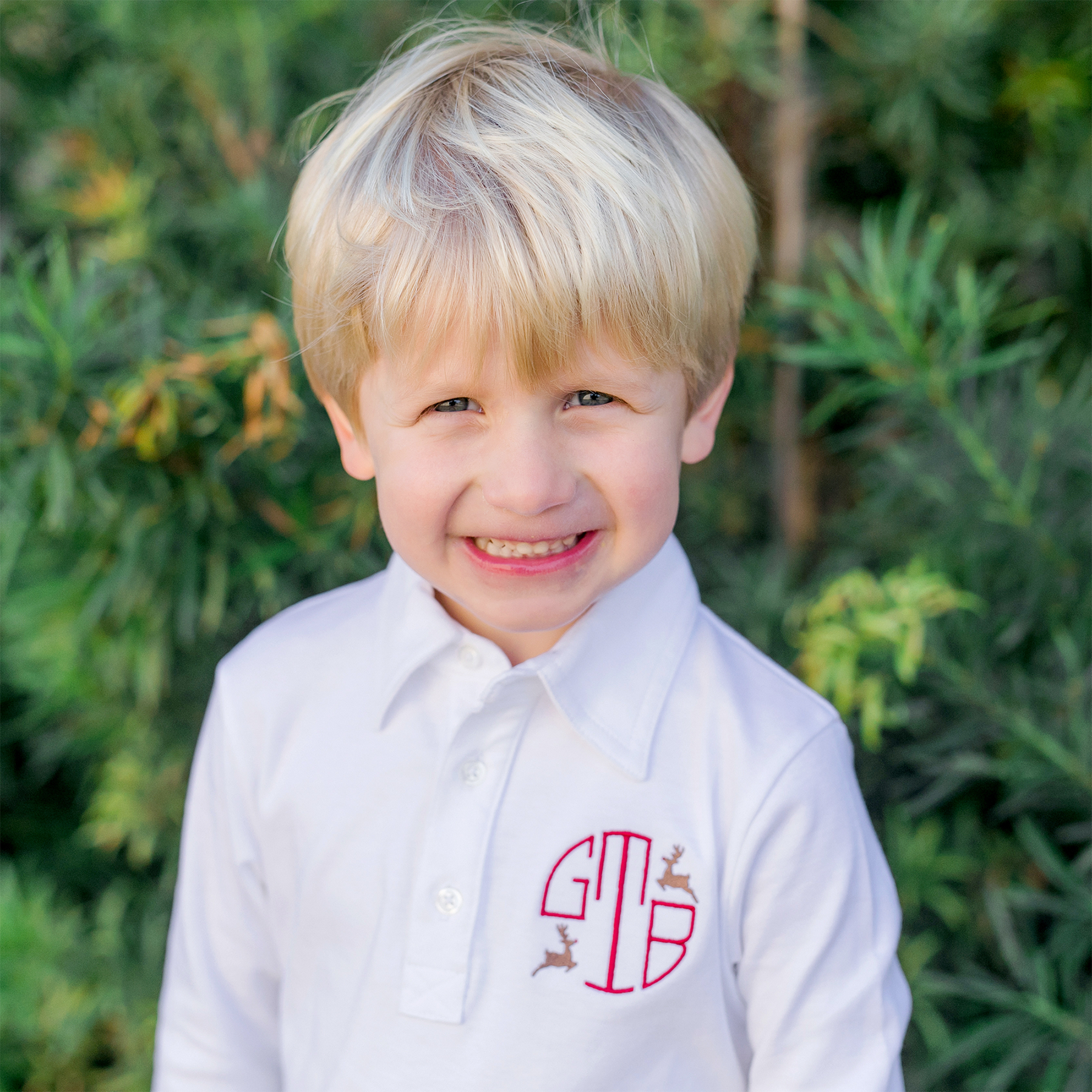 Finn Long Sleeve Polo for Boys - White