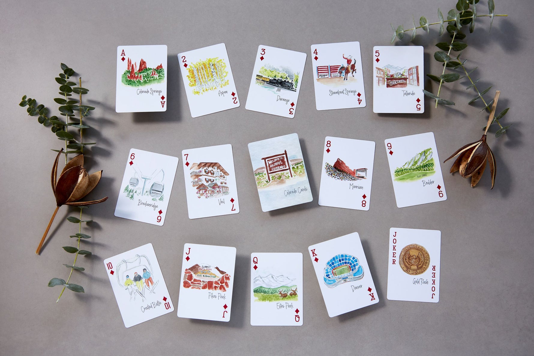 Watercolor Playing Cards by Fort52 - Colorado Cards dress for girls premium quality