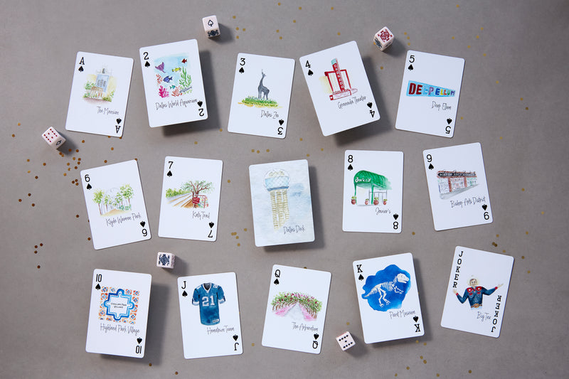 Watercolor Playing Cards by Fort52 - Dallas Deck