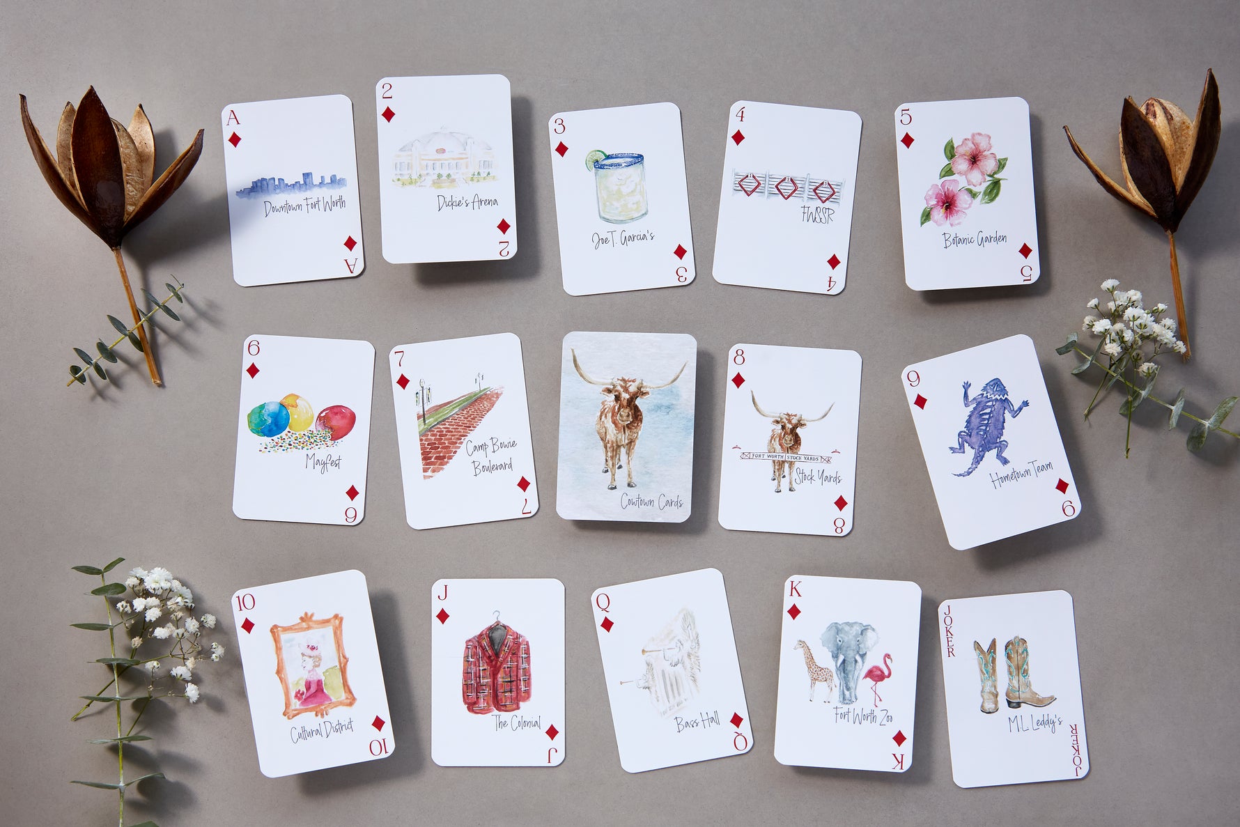 Watercolor Playing Cards by Fort52 - Cowtown Cards dress for girls premium quality