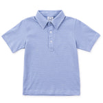 Griffin Boys' Pima Cotton Polo Golf Shirt Blue Stripes kids outfit in premium cotton