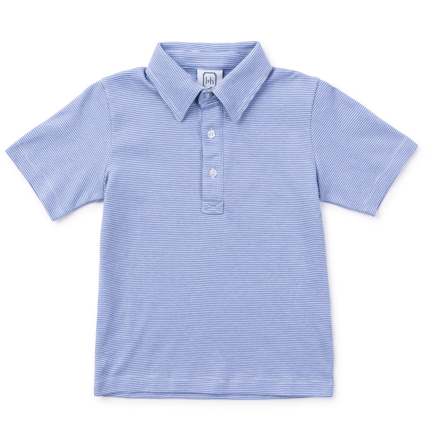 Griffin Boys' Pima Cotton Polo Golf Shirt Blue Stripes
