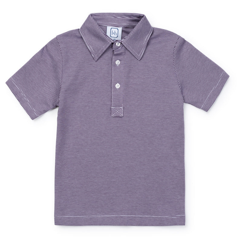 SALE Griffin Boys' Pima Cotton Polo Golf Shirt - Purple Stripes