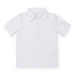 Griffin Boys' Pima Cotton Polo Golf Shirt White kids outfit in premium cotton