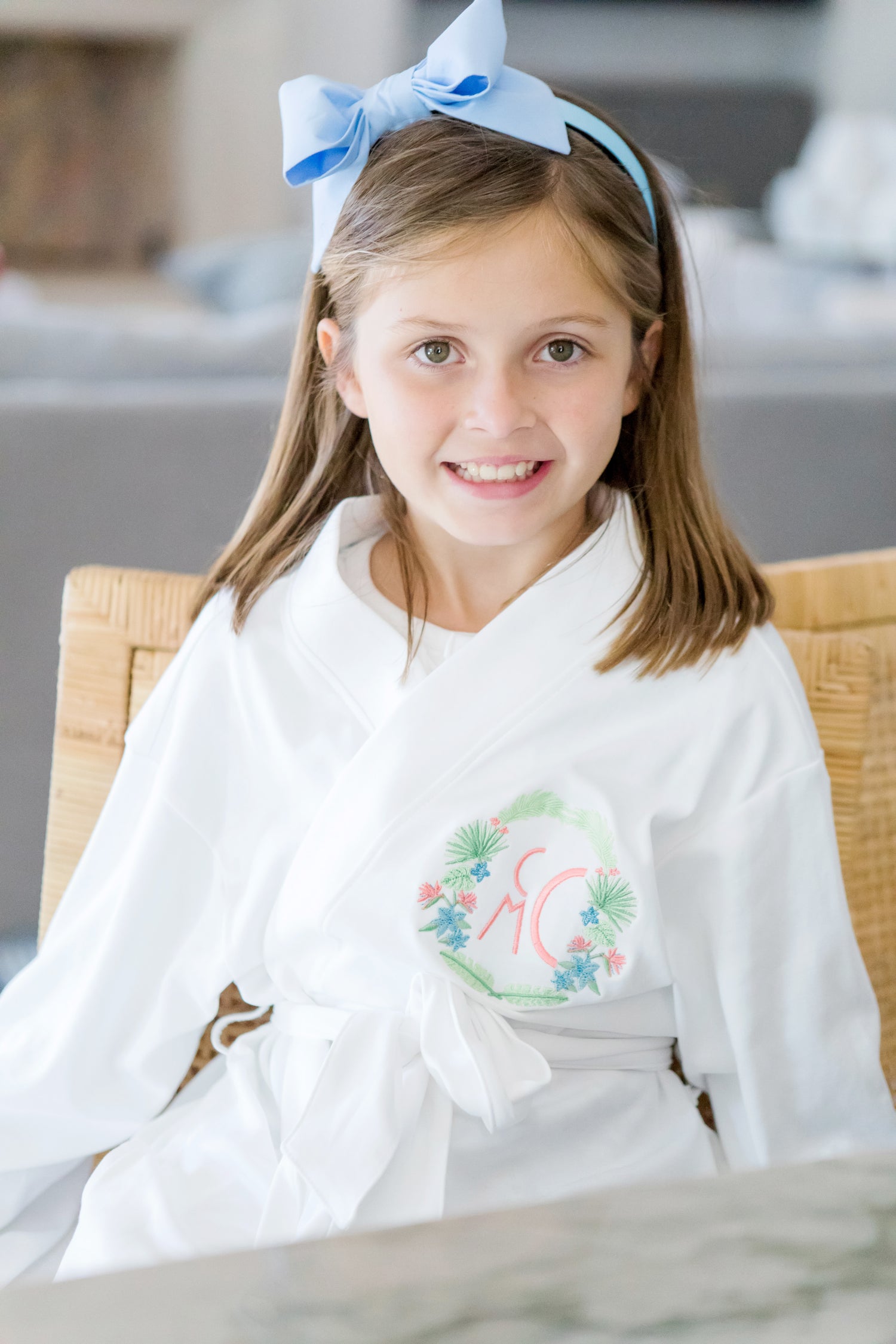 Gwen Girls' Pima Cotton Spa Wrap White