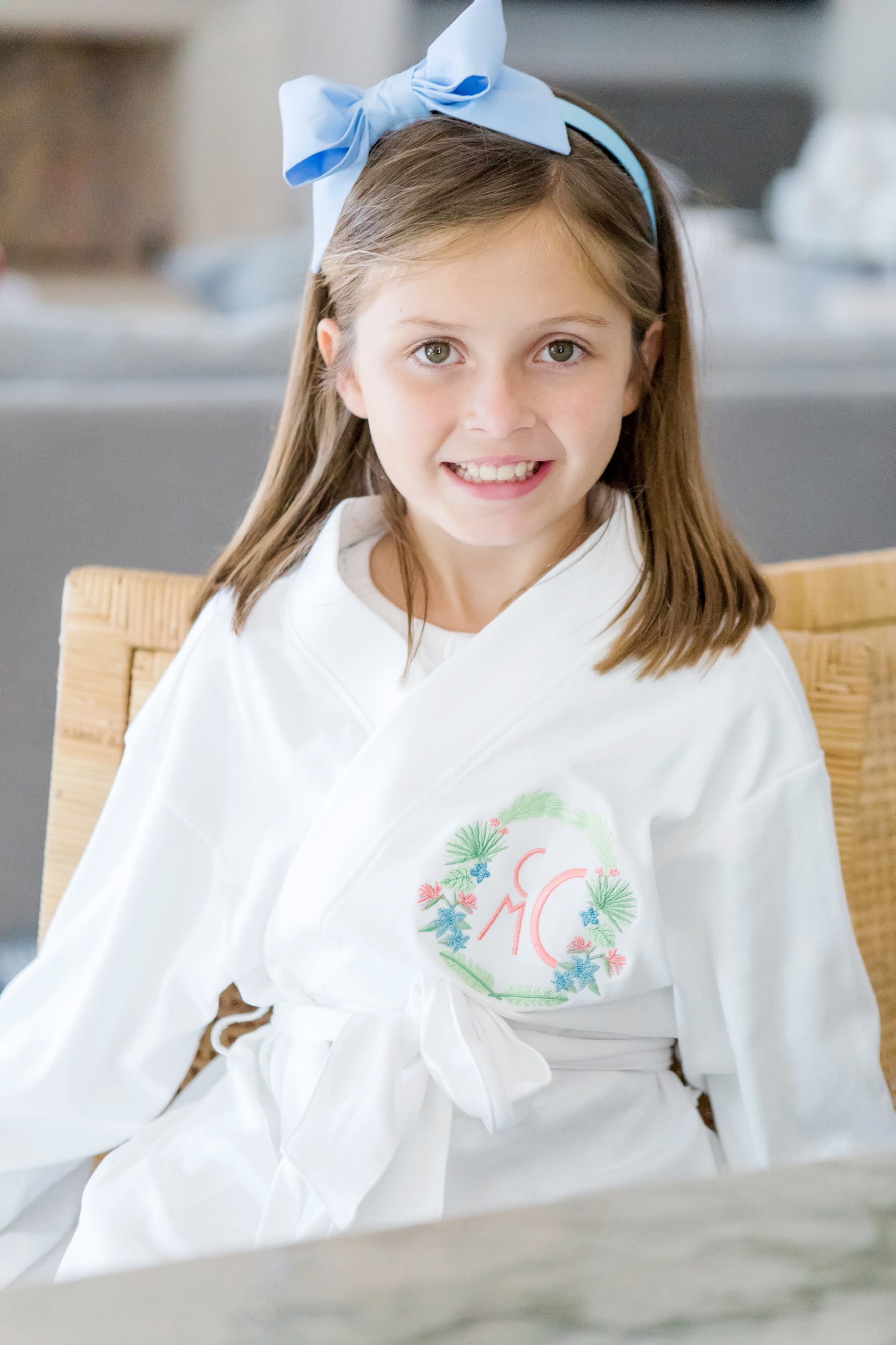 Gwen Girls' Pima Cotton Spa Wrap White dress for girls premium quality