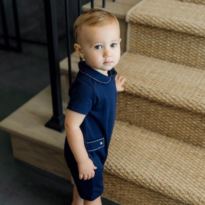 Henry Boys' Shortall - Navy with White Stitch