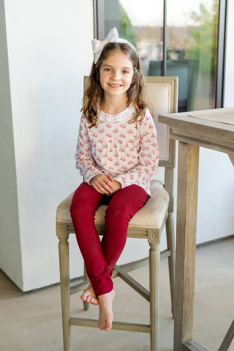 SALE Ivy Set Girls' Pima Cotton Legging Set - Texas Boots Pink – Lila +  Hayes