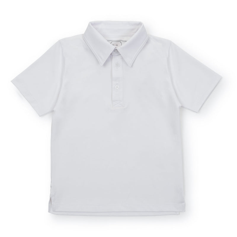 Collegiate Shop: Will Boys' Golf Performance Polo Shirt with Monogram - White