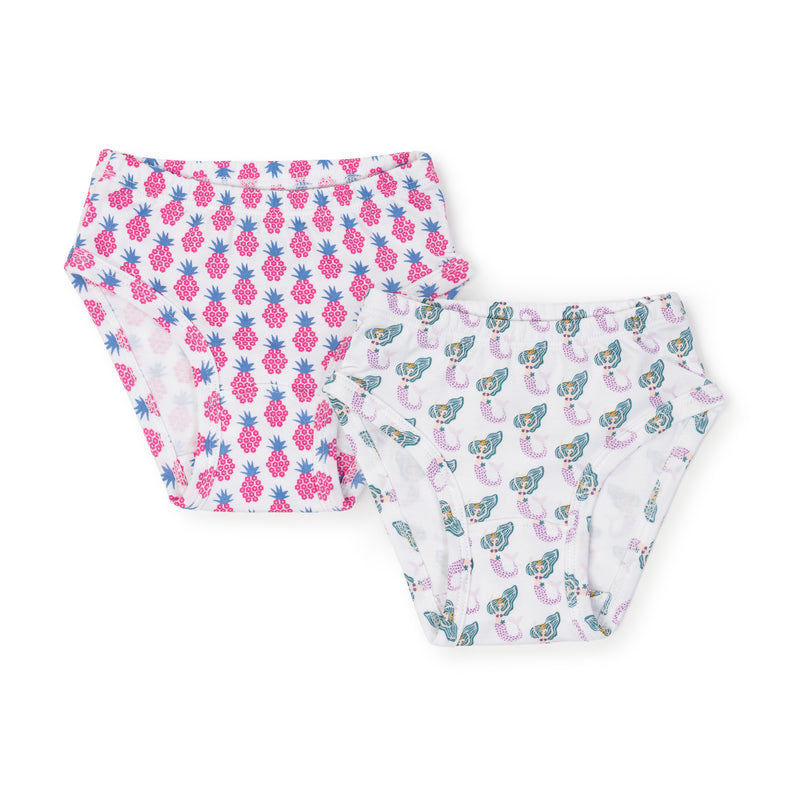SALE Lauren Girls' Pima Cotton Underwear Set - Mystical Mermaids/Pink Pineapples