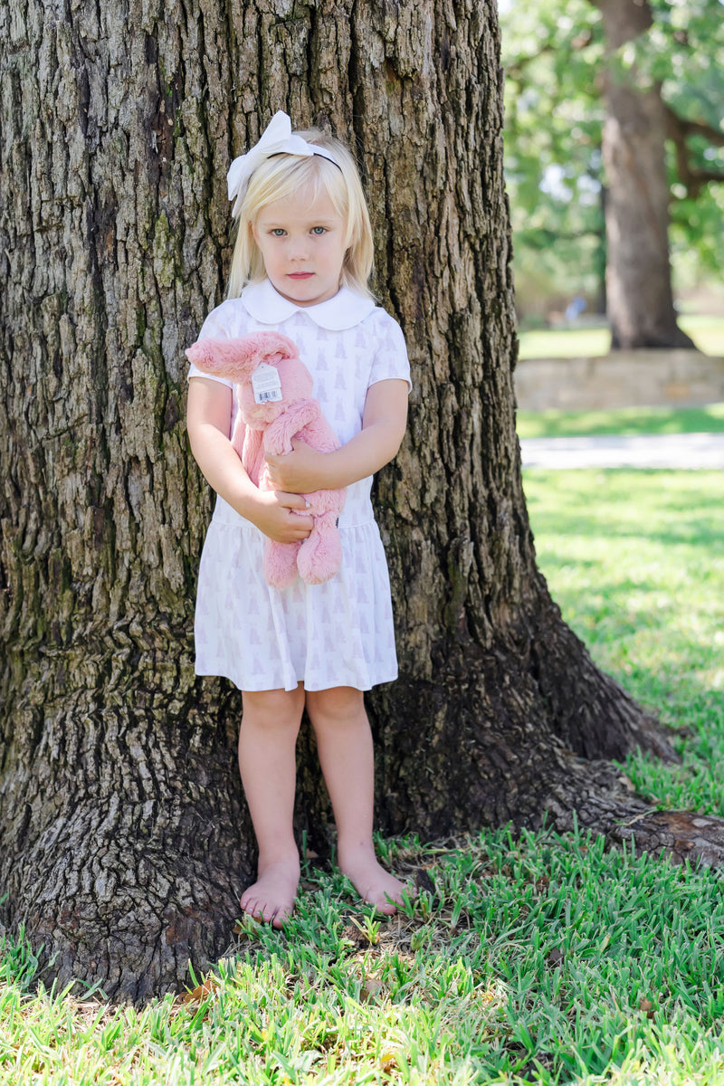SALE Libby Girls' Pima Cotton Dress - Bunny Tails Pink