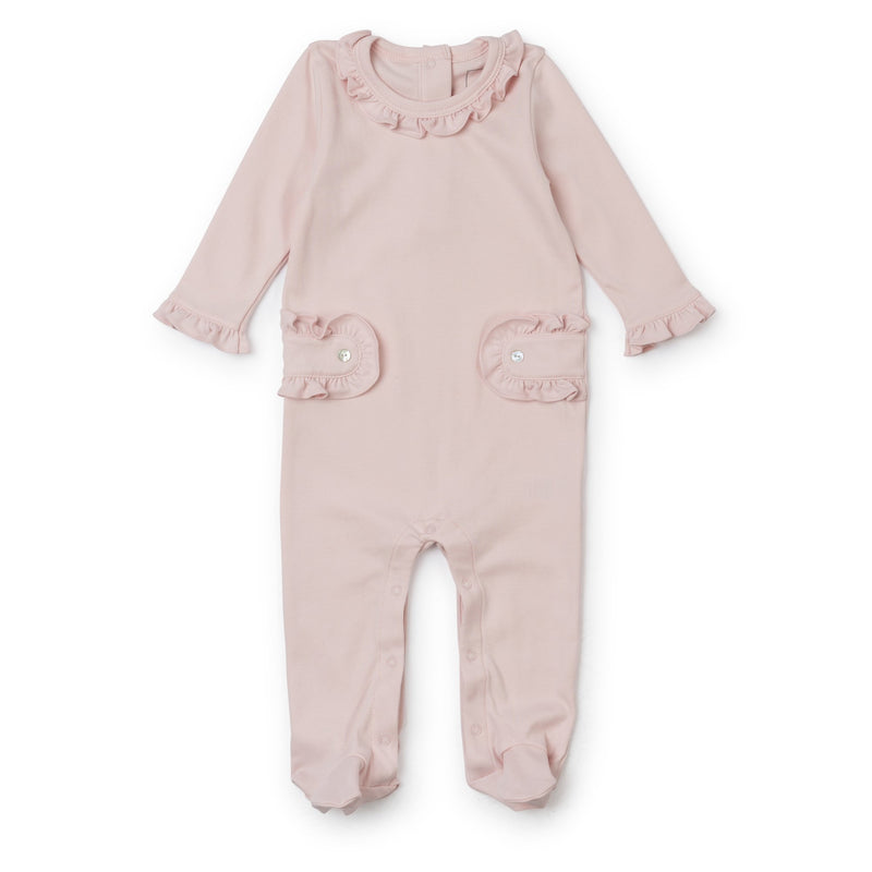 Lucy Pima Cotton Romper for Girls - Light Pink
