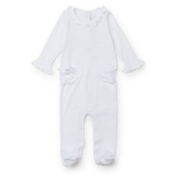 Lucy Pima Cotton Romper for Girls - White