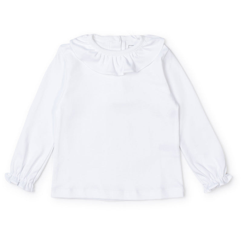 Collegiate Shop: Lulu Girls' Pima Cotton Shirt with Monogram - White
