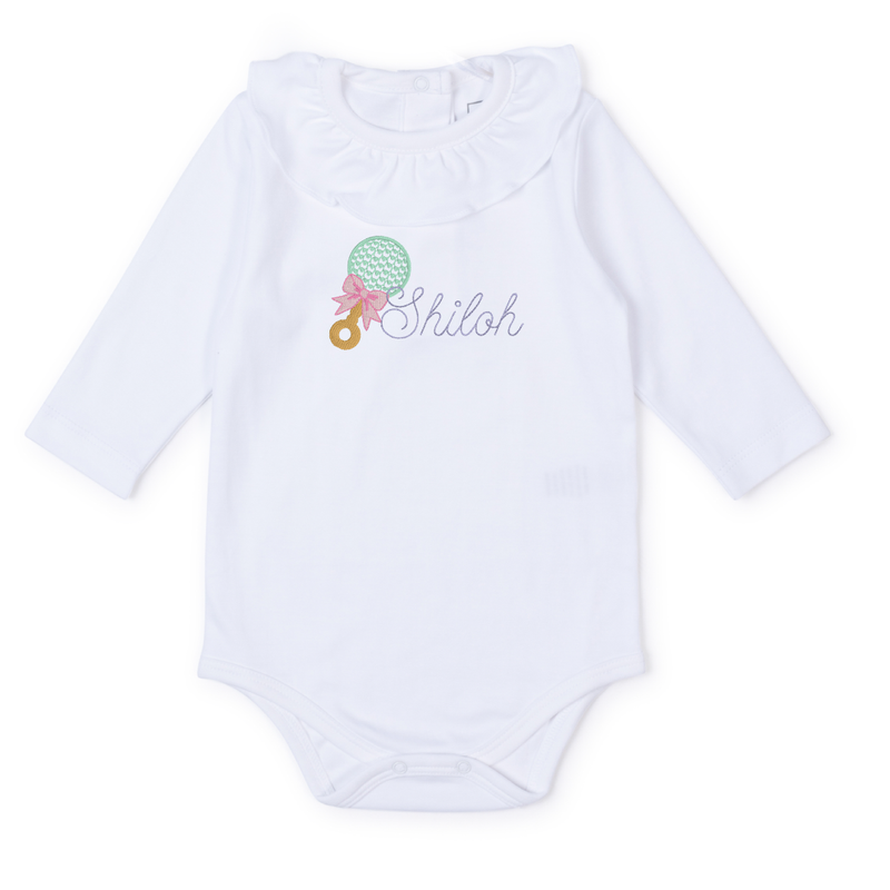 Baby Shop: Lyda Girls' Pima Cotton Onesie with Monogram