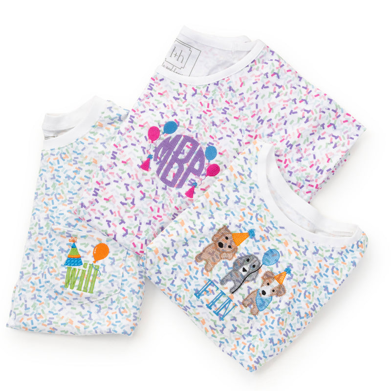 SALE Grayson Pima Cotton Pajama Pant Set - Birthday Boy Confetti