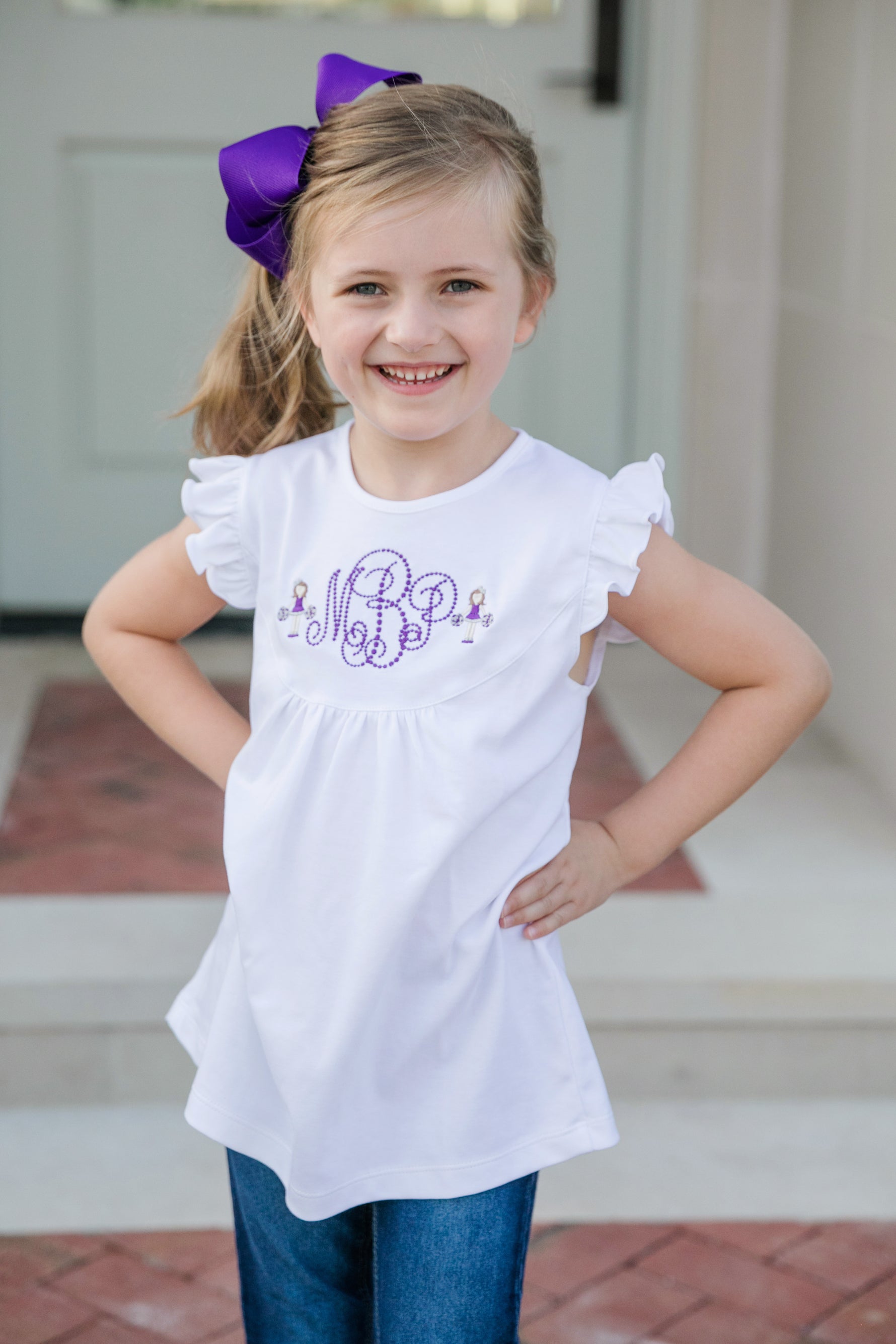Buy Ella Girls' Pima Cotton Flutter Sleeve Top kids clothing online