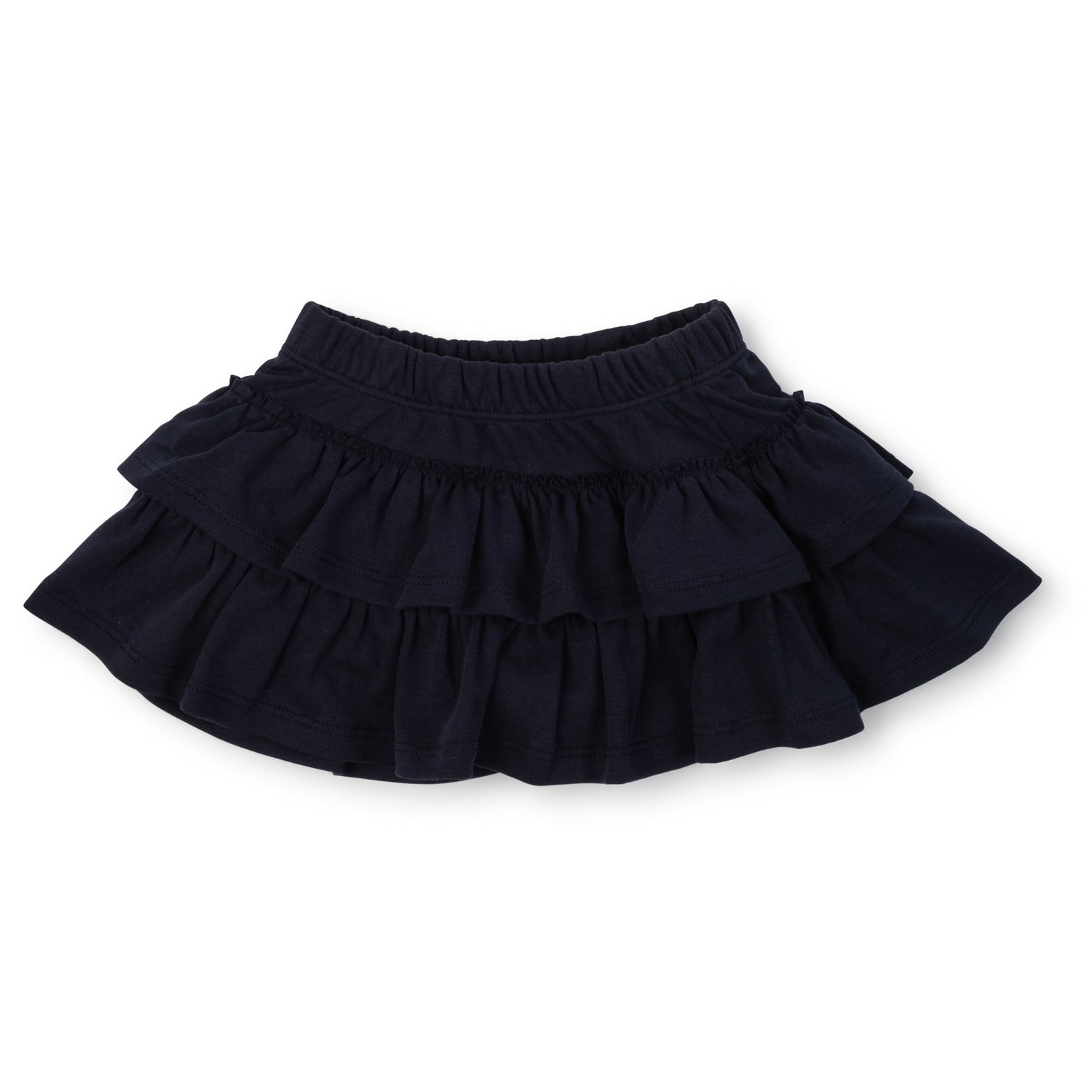 Maggie Girls' Tiered Pima Cotton Skirt Navy
