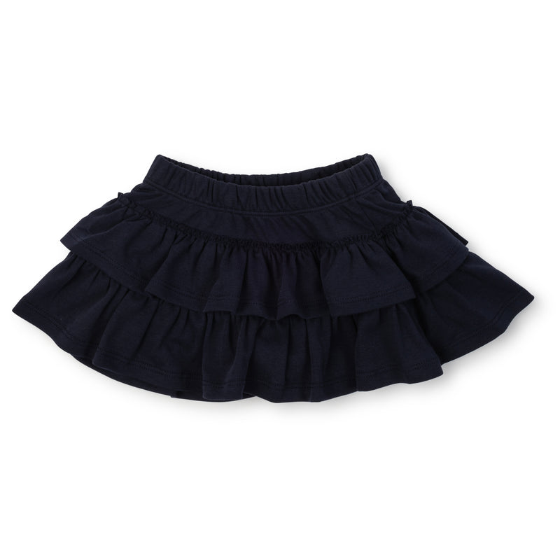 Maggie Girls' Tiered Pima Cotton Skirt - Navy