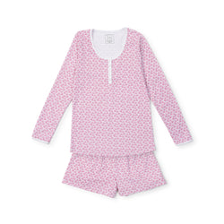 SALE Marty Women's Pima Cotton Pajama Short Set - Soccer Shots Pink